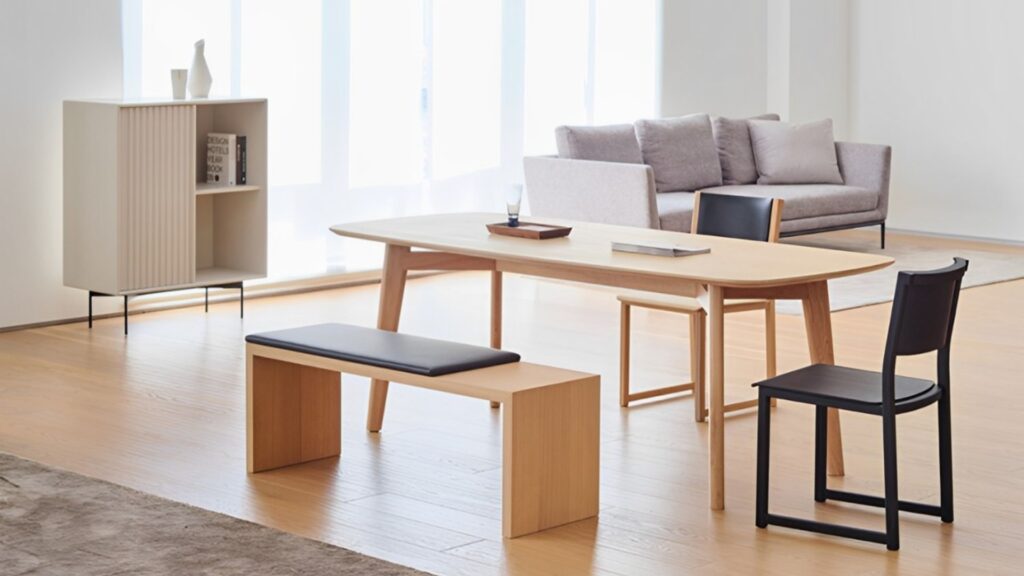Open-concept living with Bench Dining